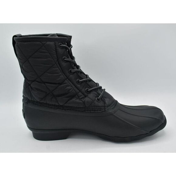 Sperry Mens Size 10 M Saltwater Nylon‎ Water Resistant Lace Up Black Duck Boots main image 5
